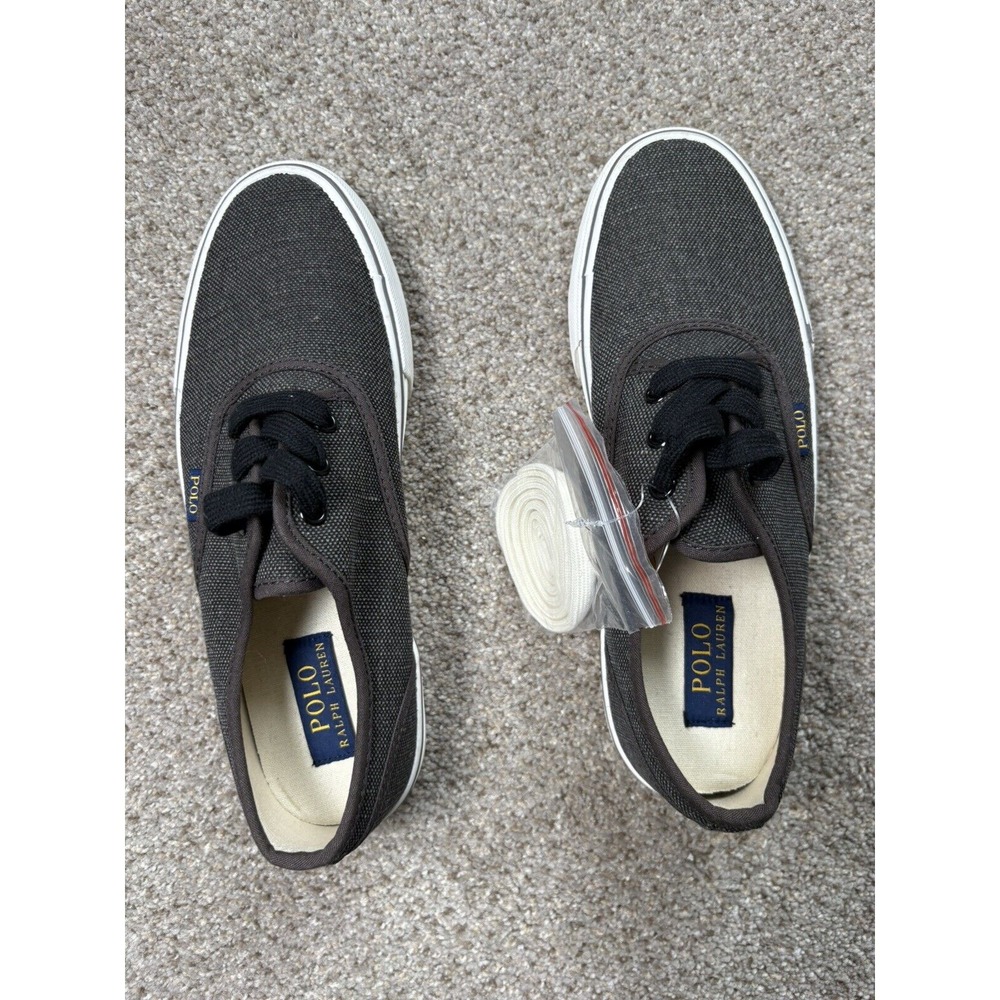 Polo Ralph Lauren Men's Shoes Size 9 D Morray Gray Vintage Burlap Sneakers NEW
